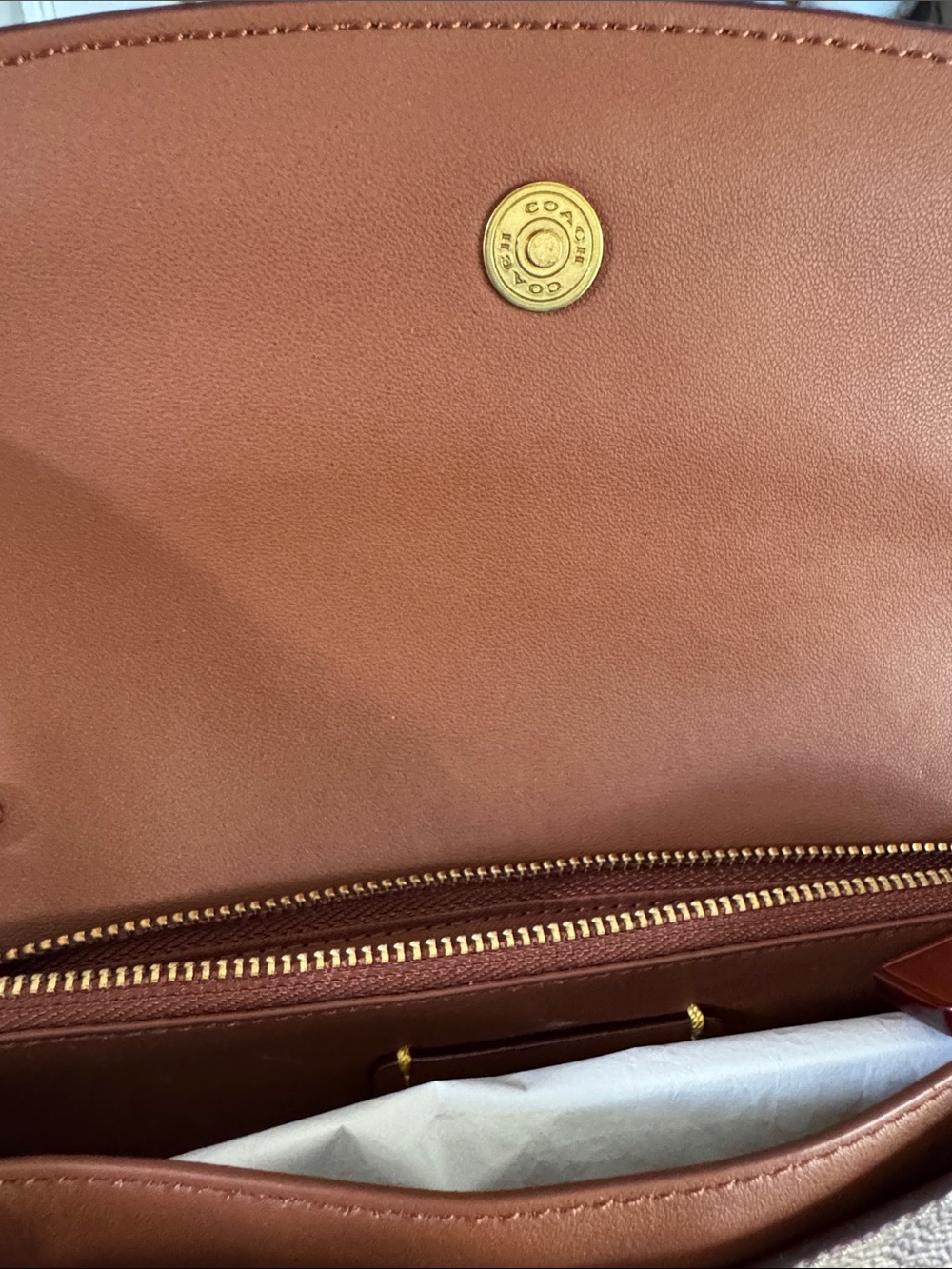 😘Coach Brown Leather & Signature Canvas Crossbody No C5362 - Picture 6 of 14